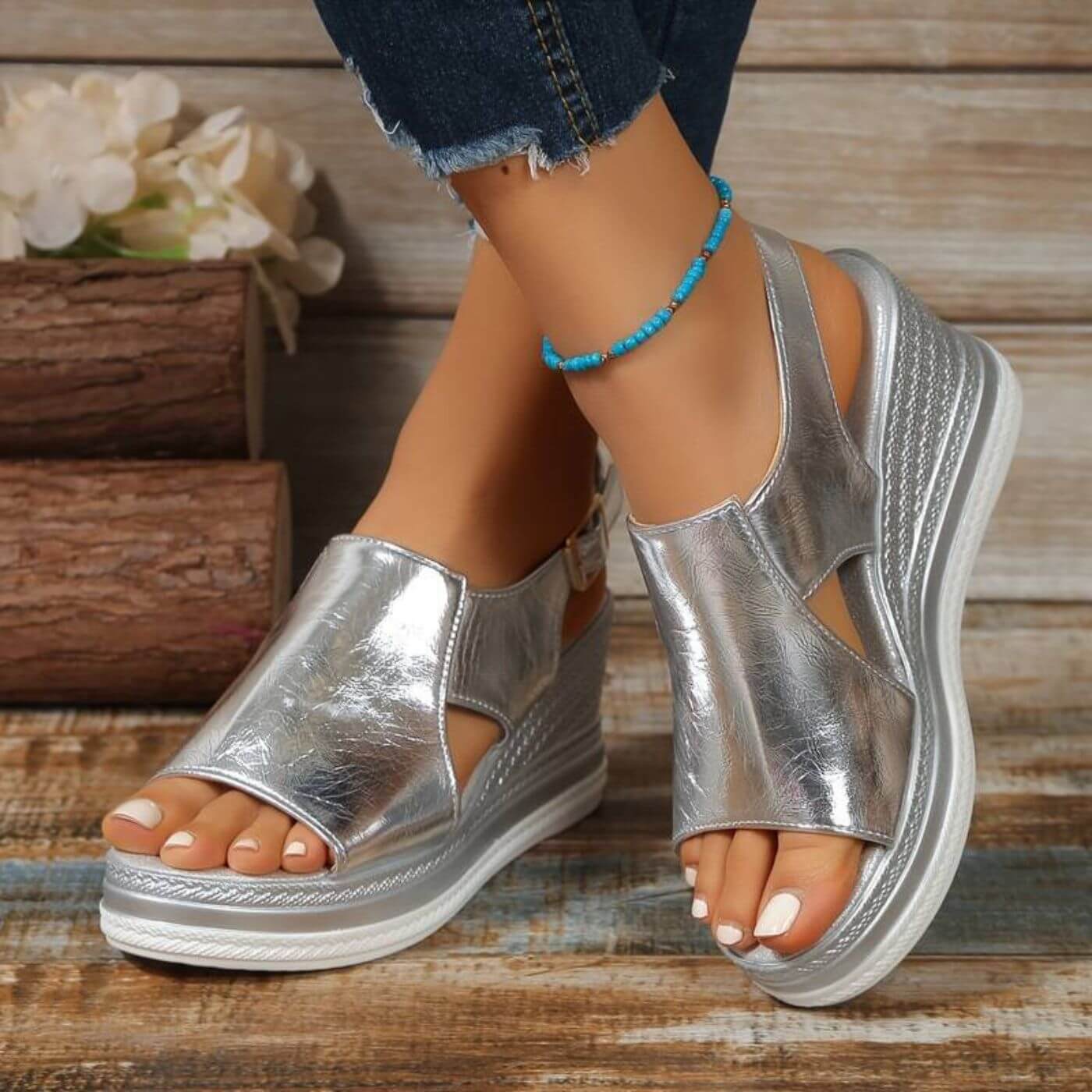 Andrea™ – Elegant Orthopedic Wedge Sandals