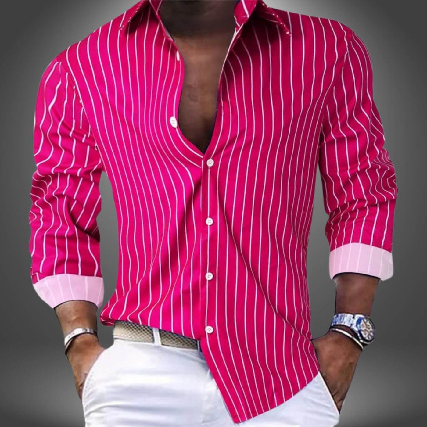 Dennis™ - Stylish Striped Long Sleeve Shirt