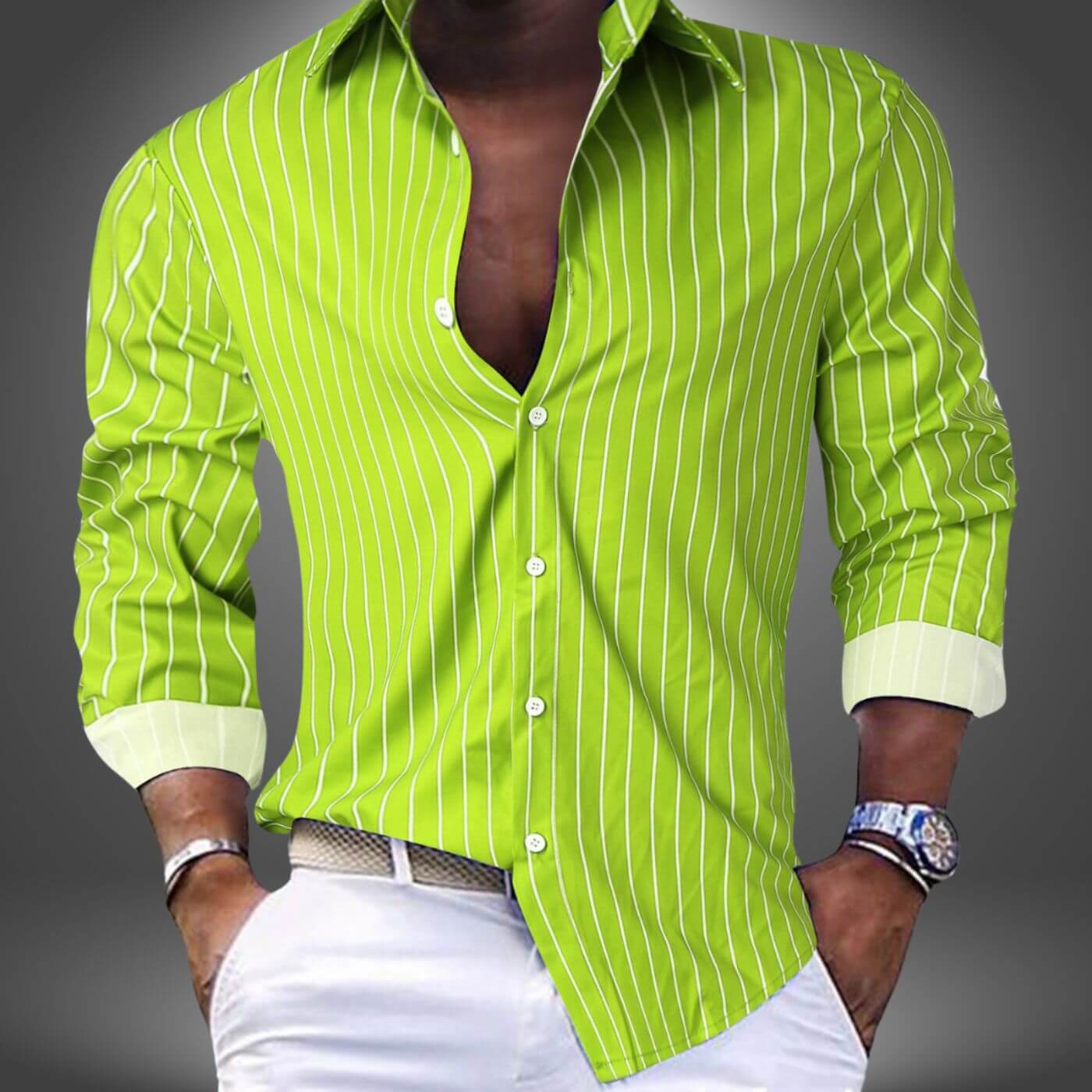 Dennis™ - Stylish Striped Long Sleeve Shirt