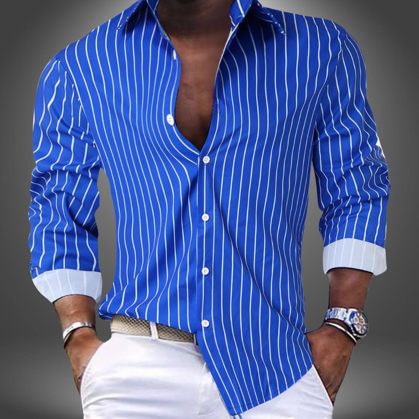 Dennis™ - Stylish Striped Long Sleeve Shirt