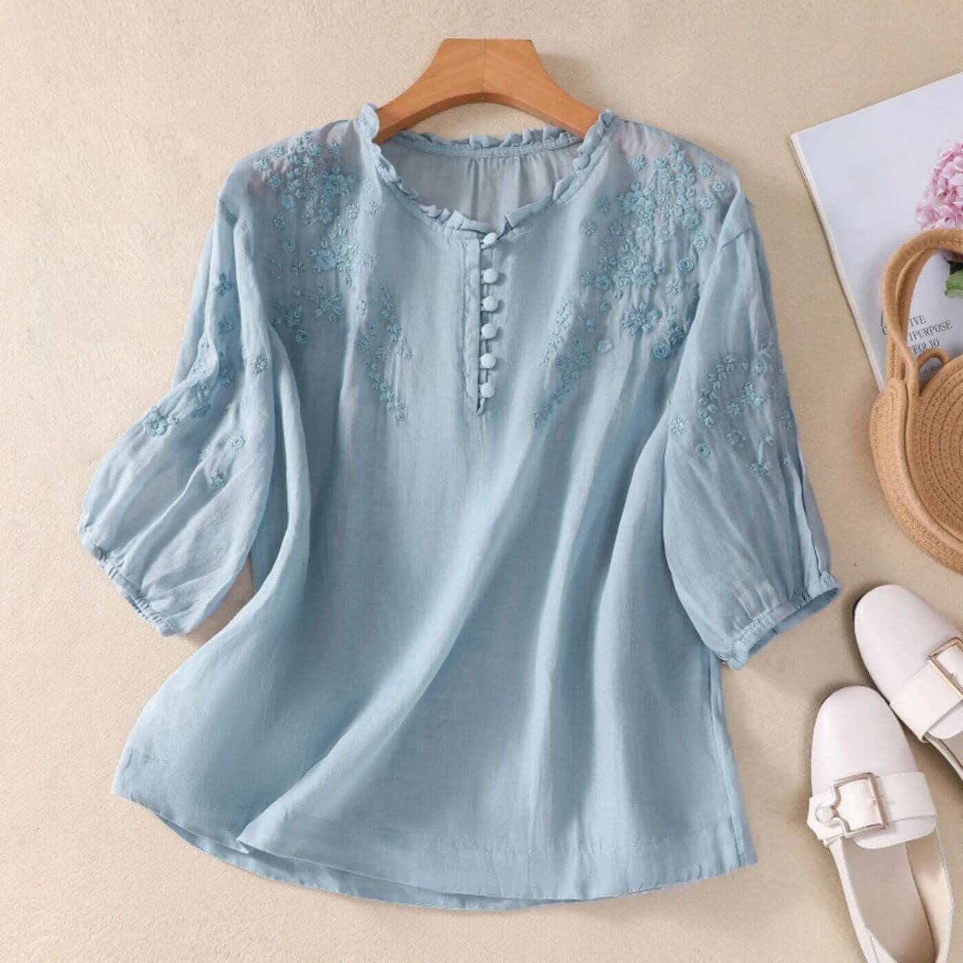Eliana™ – Light And Breezy Embroidered Blouse