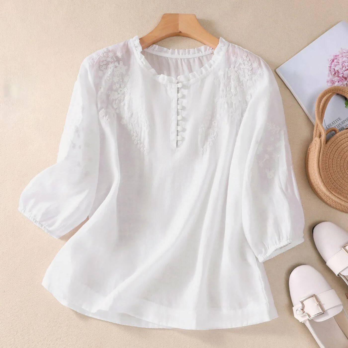 Eliana™ – Light And Breezy Embroidered Blouse