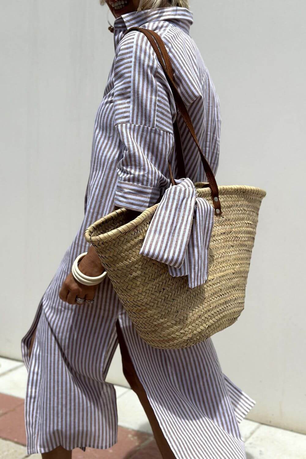 Emilie™ – Elegant Stripes Shirt Dress