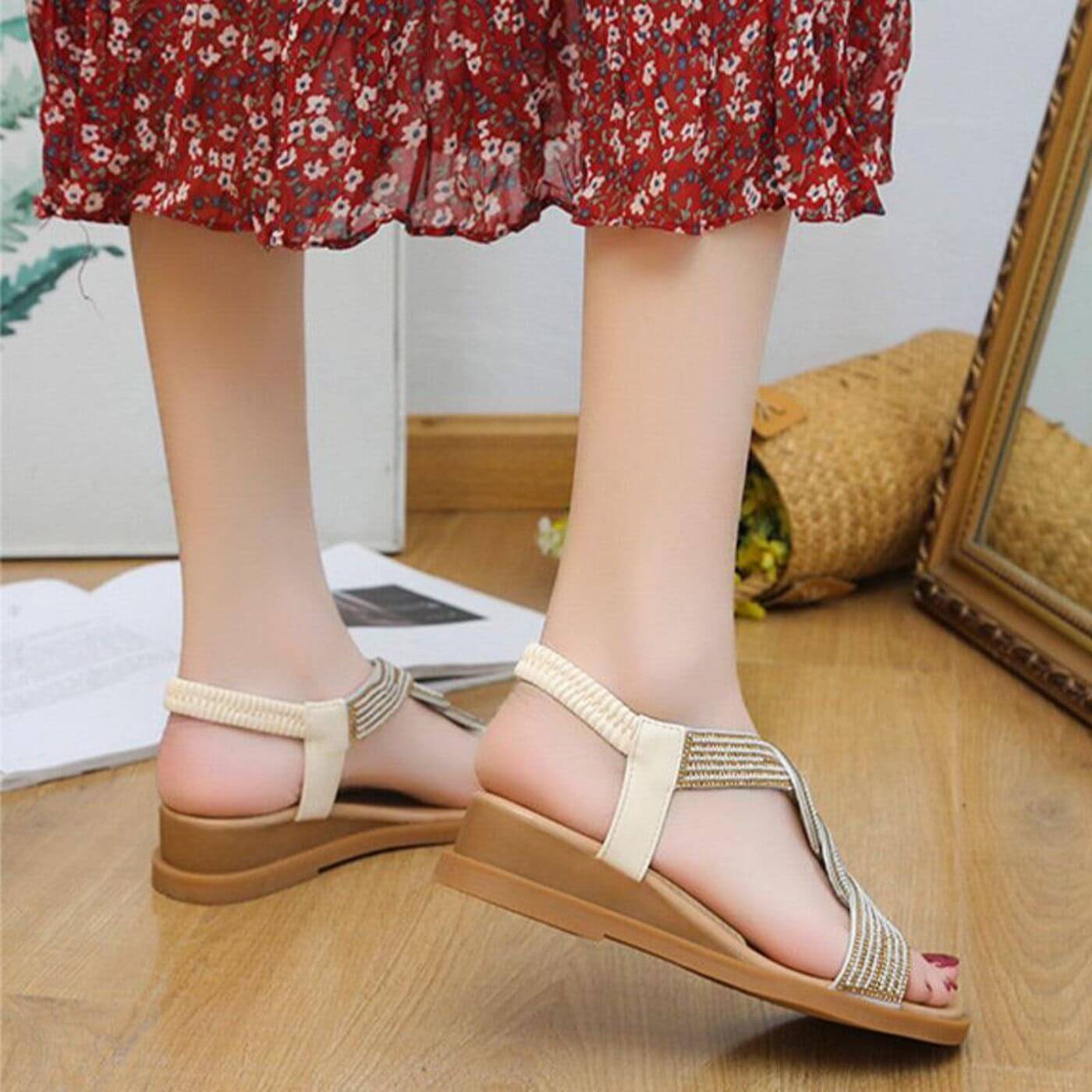 Erika™ – Elegant Closed Toe Orthopedic Wedge Sandals