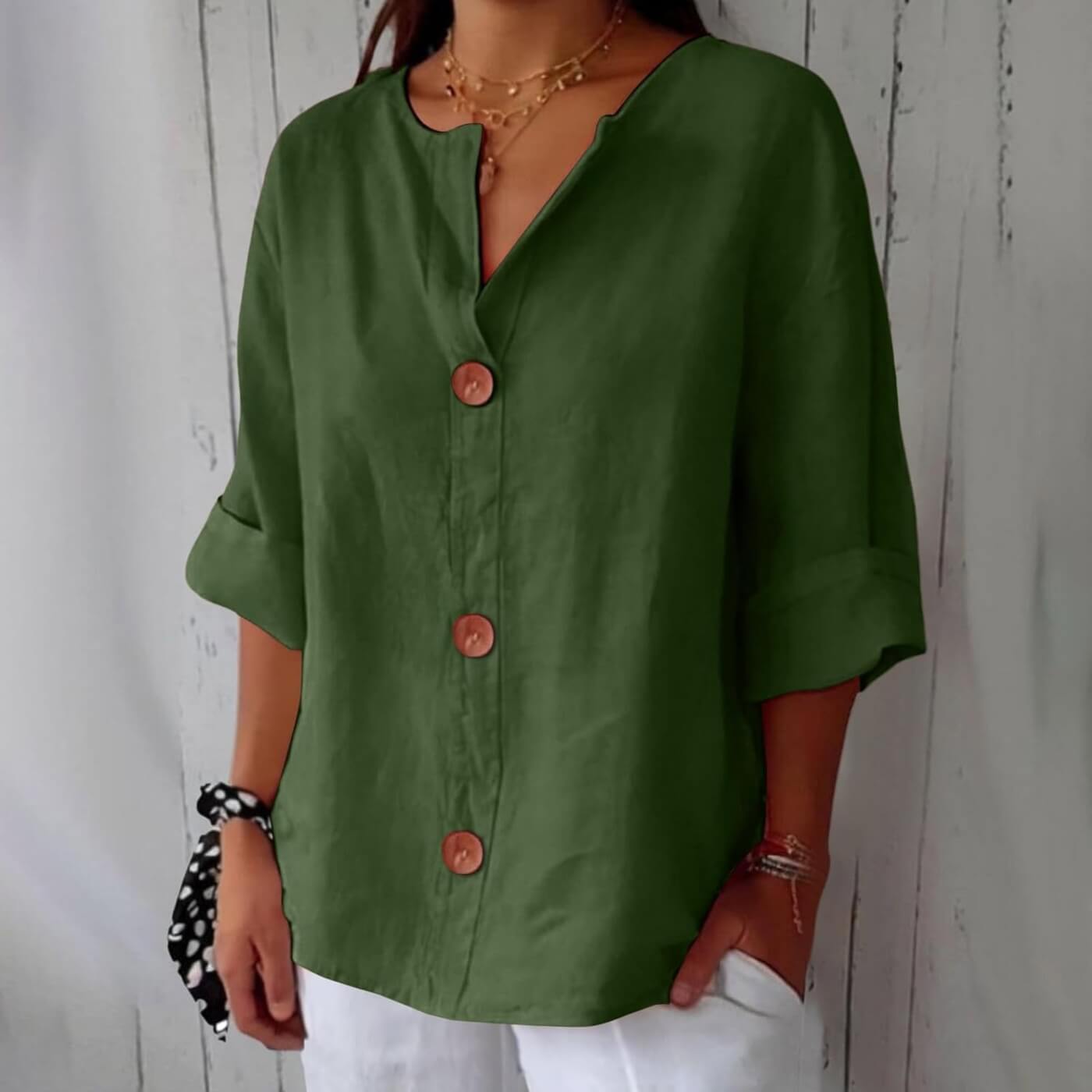 Hailey™ - Casual Linen Blouse