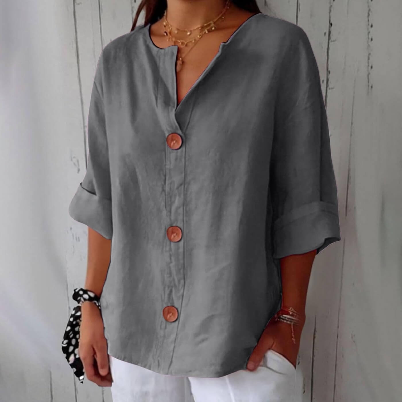 Hailey™ - Casual Linen Blouse