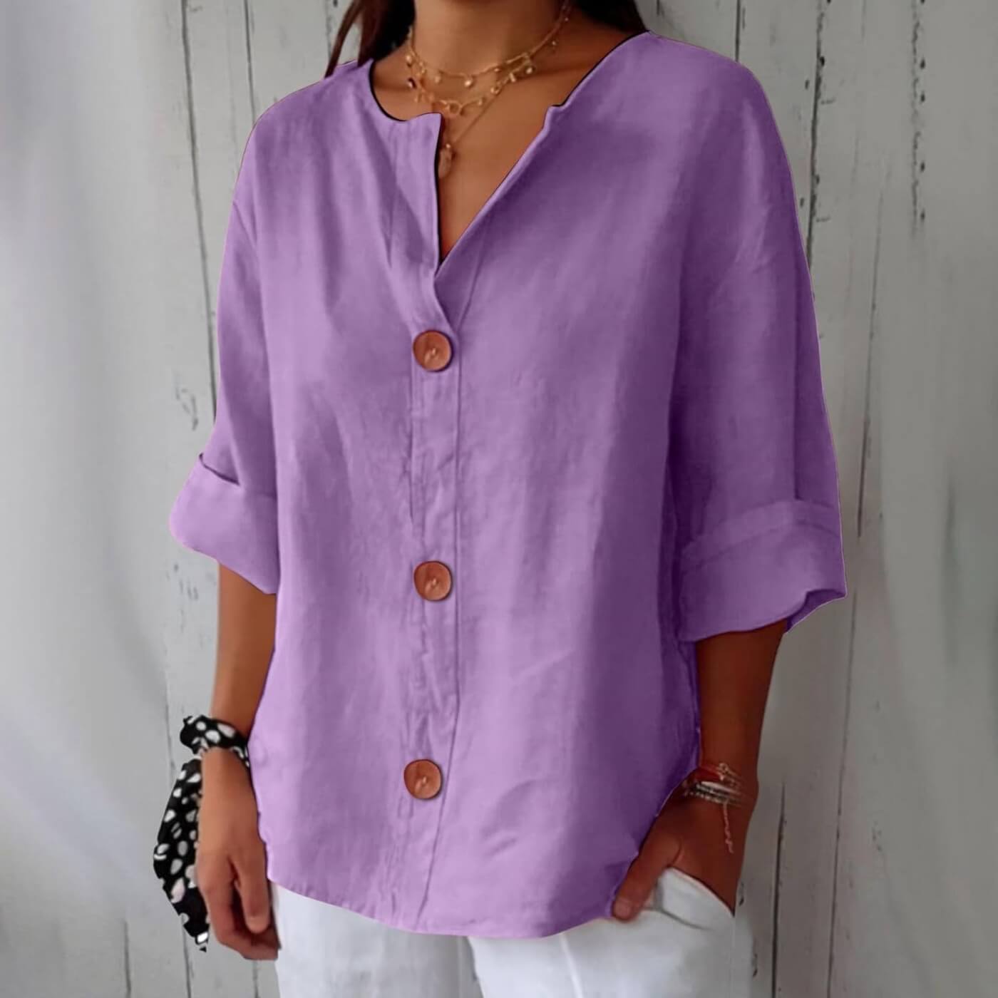 Hailey™ - Casual Linen Blouse