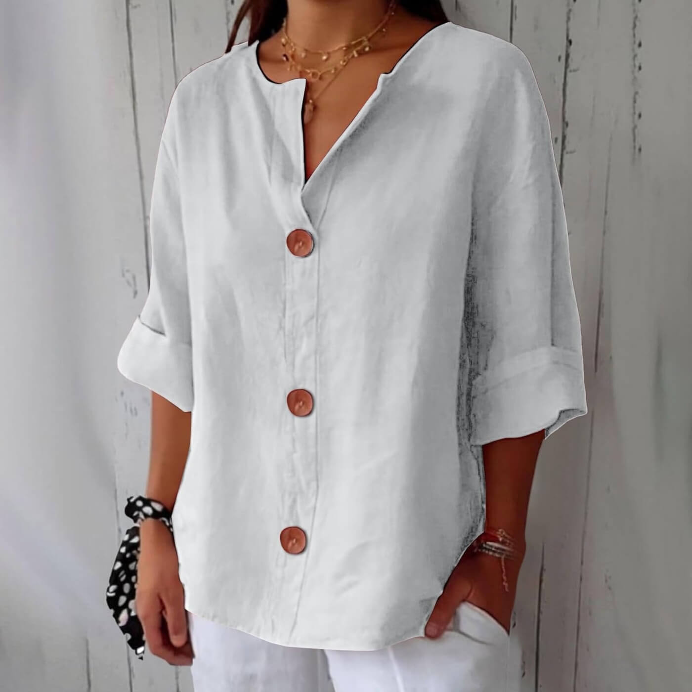Hailey™ - Casual Linen Blouse