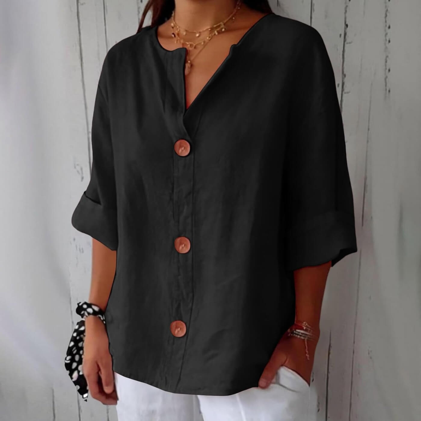 Hailey™ - Casual Linen Blouse