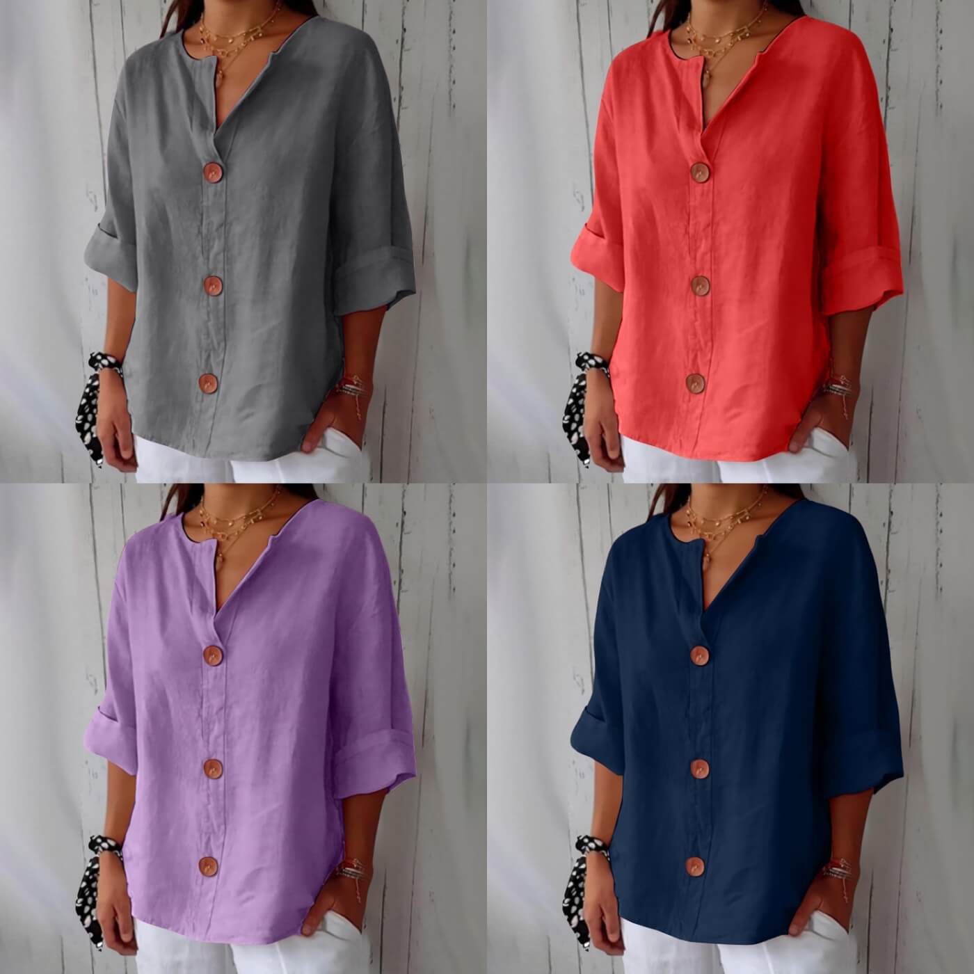 Hailey™ - Casual Linen Blouse