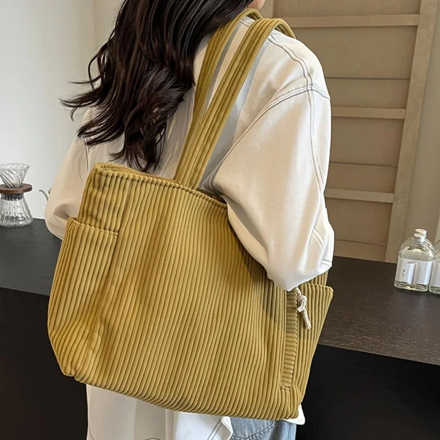 Jenna™ – Stylish Corduroy Tote Bag