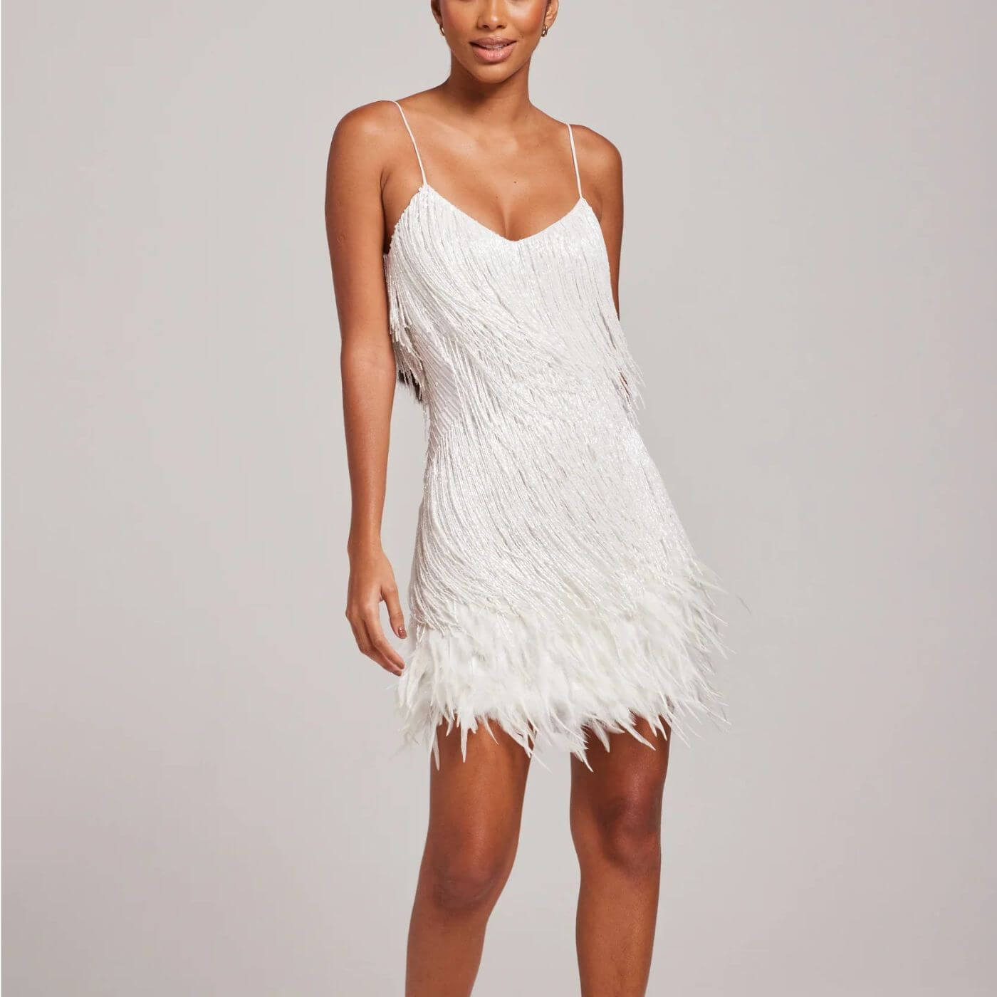 Kaitlyn™ – Stylish Feather Mini Dress
