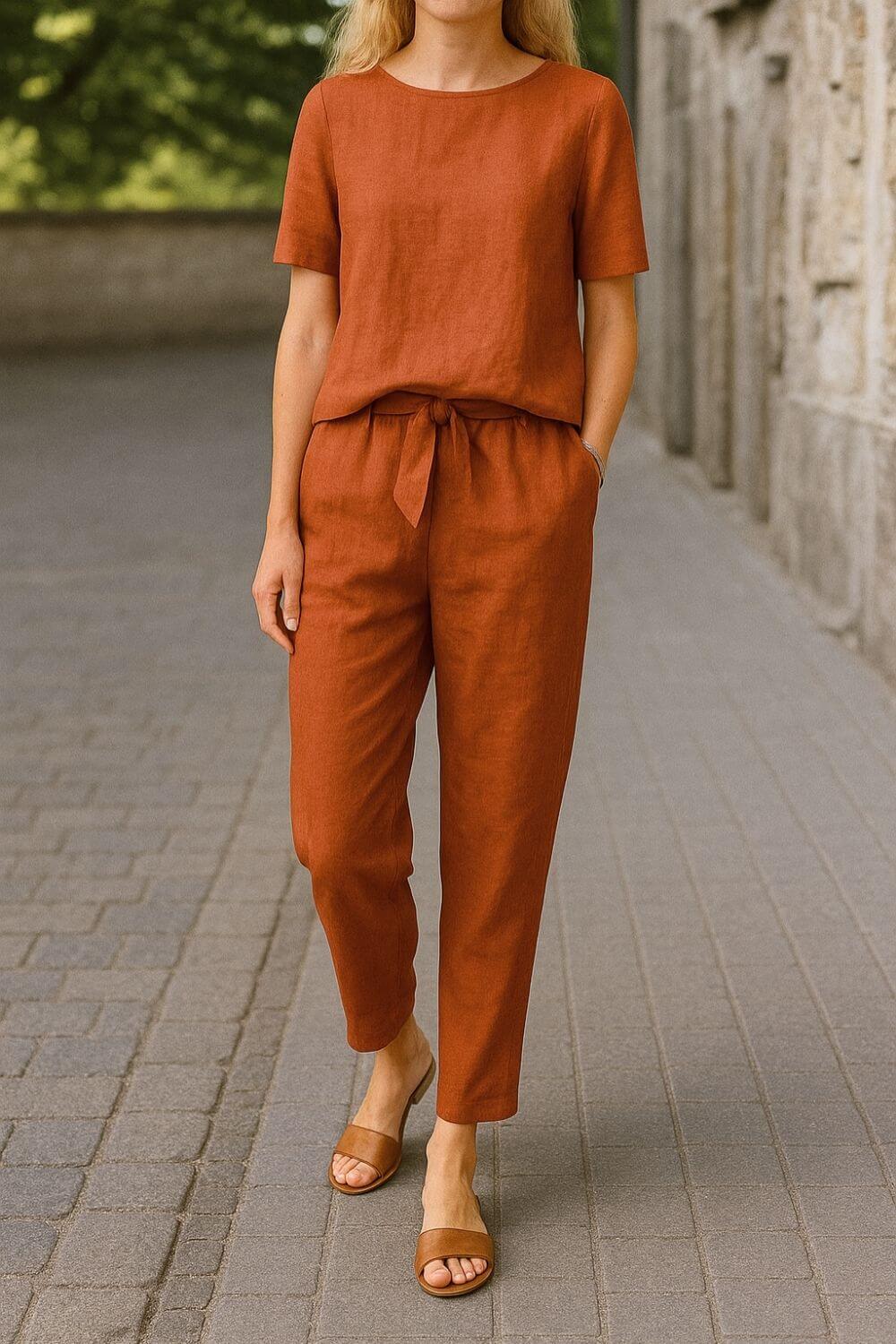 Krista™ - Comfortable Summer Blouse and Pants Set