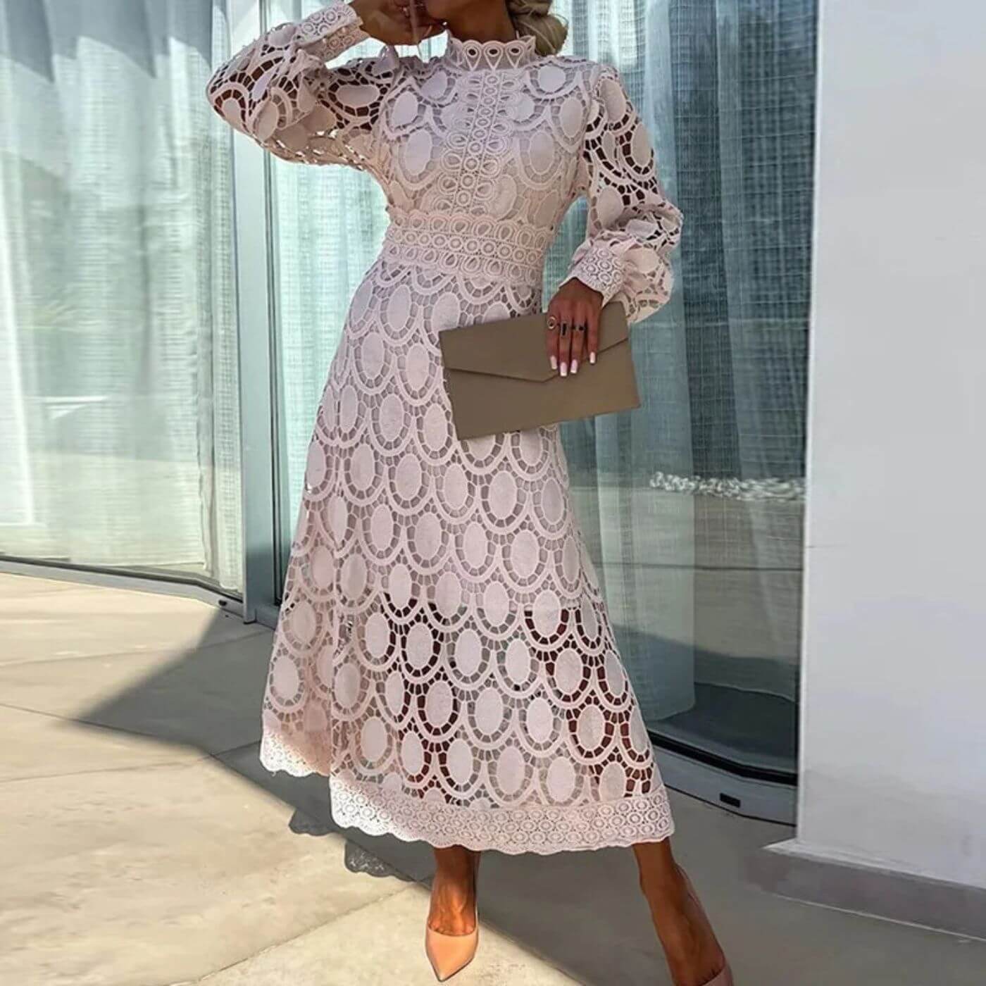 Megan™ – Elegant Lace Maxi Dress