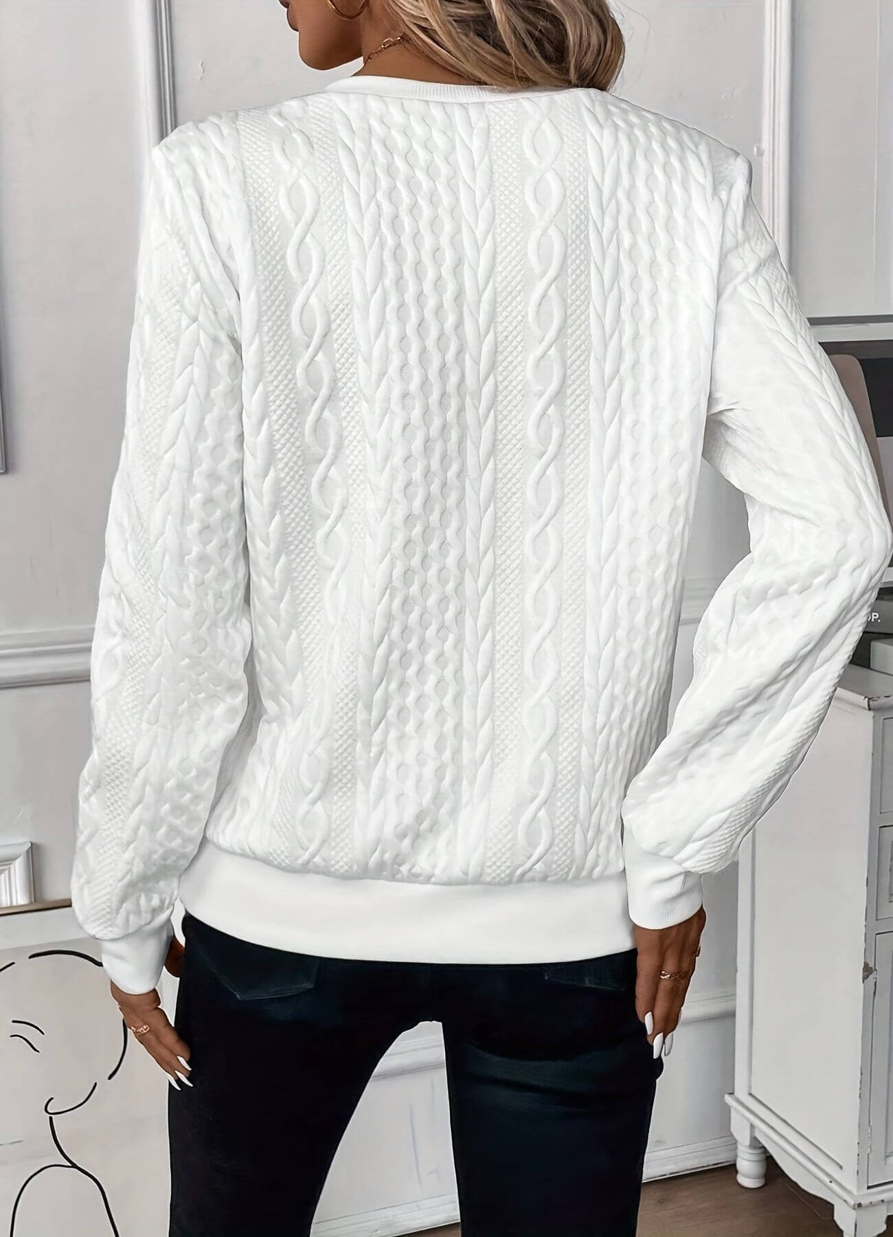 Romane™ - Comfortable Textured Half Zip Sweater