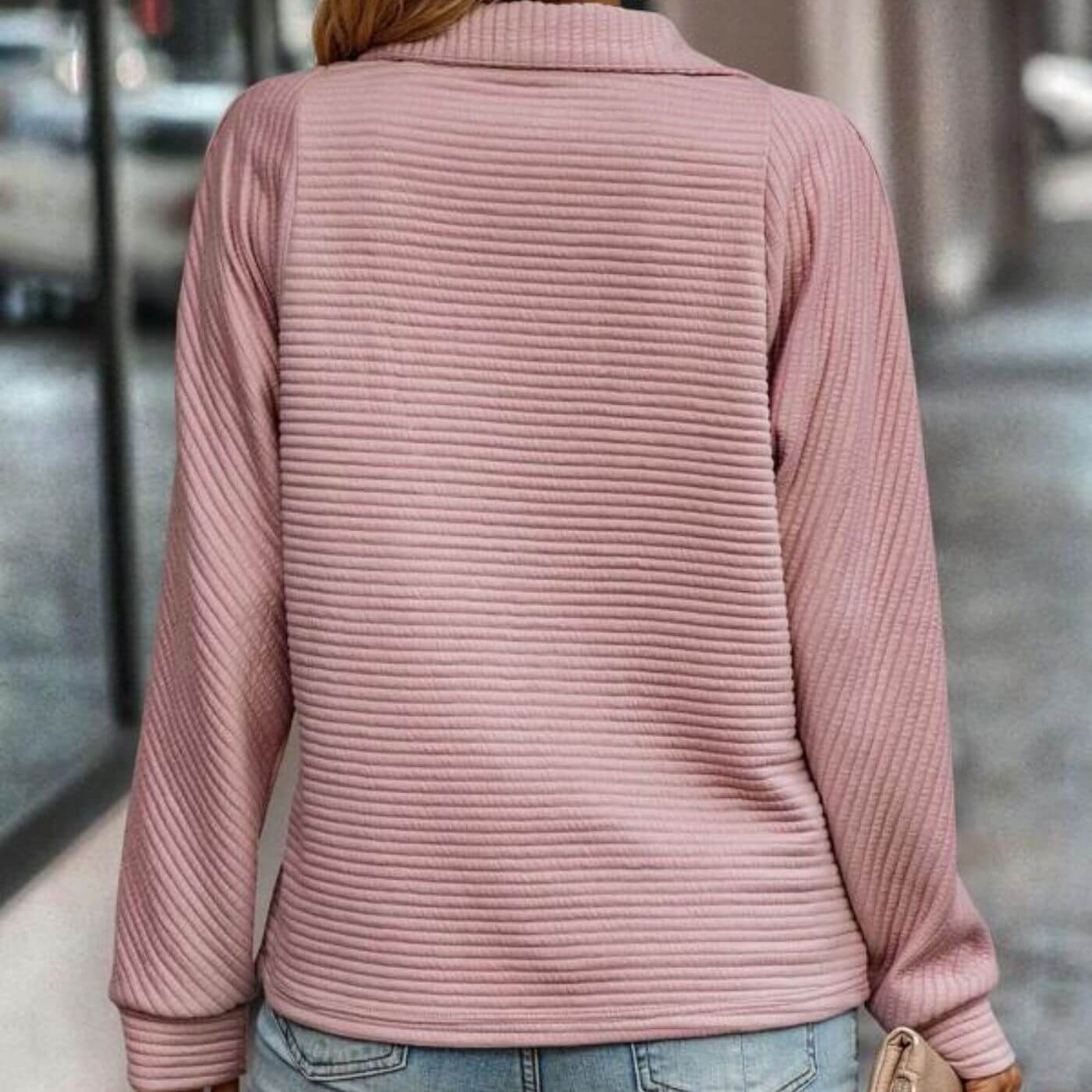 Samantha™ – Elegant Zip Up V-Neck Sweater