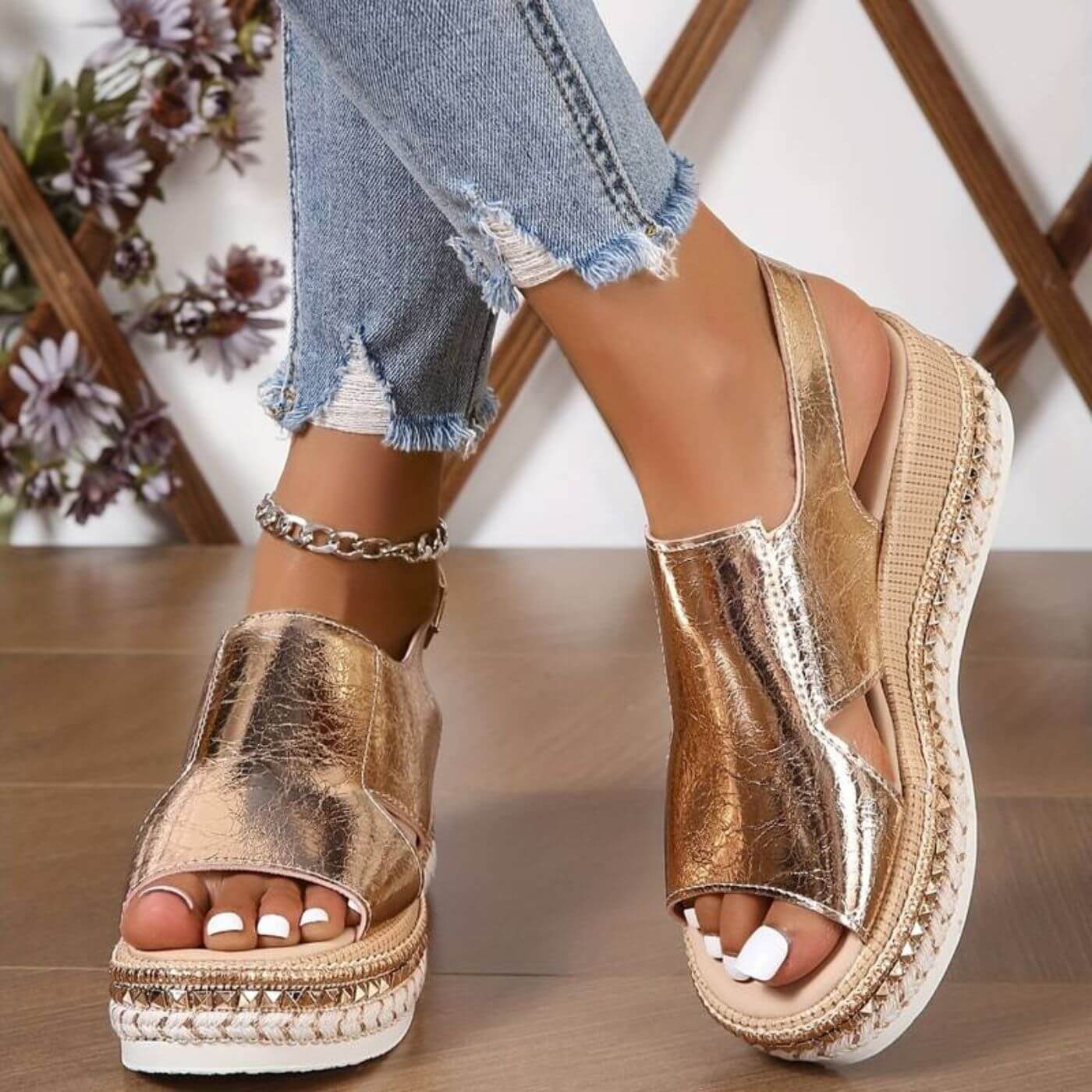 Andrea™ – Elegant Orthopedic Wedge Sandals