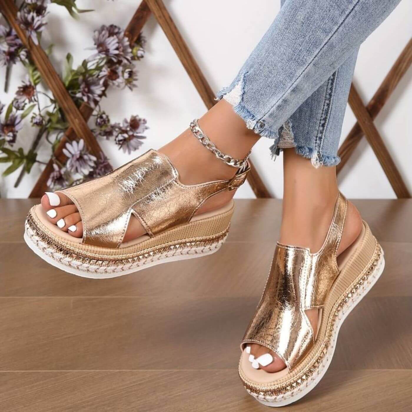 Andrea™ – Elegant Orthopedic Wedge Sandals