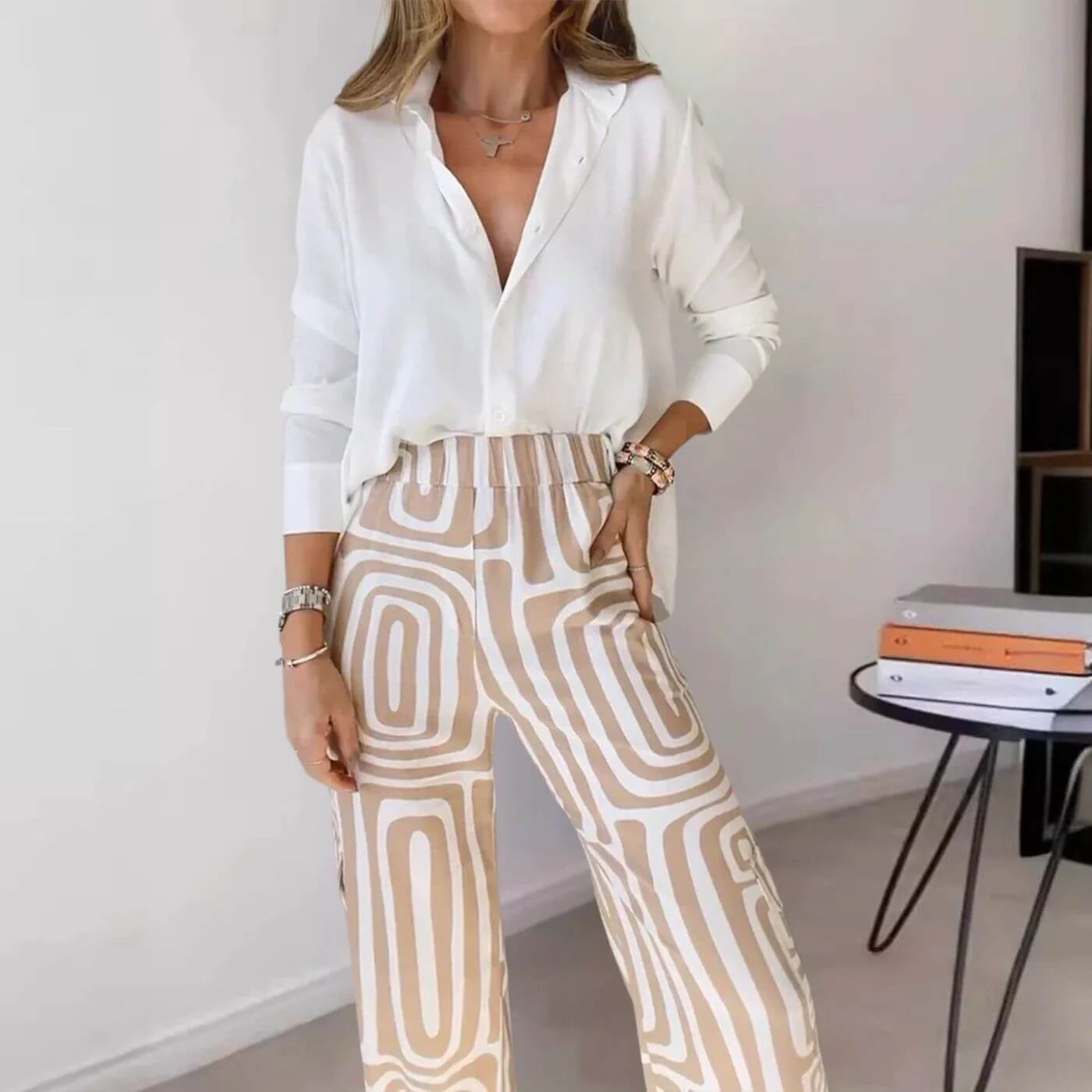Ashley™ – Stylish Blouse and Trouser Set with Belt