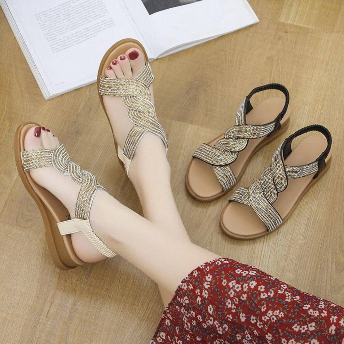 Erika™ – Elegant Closed Toe Orthopedic Wedge Sandals