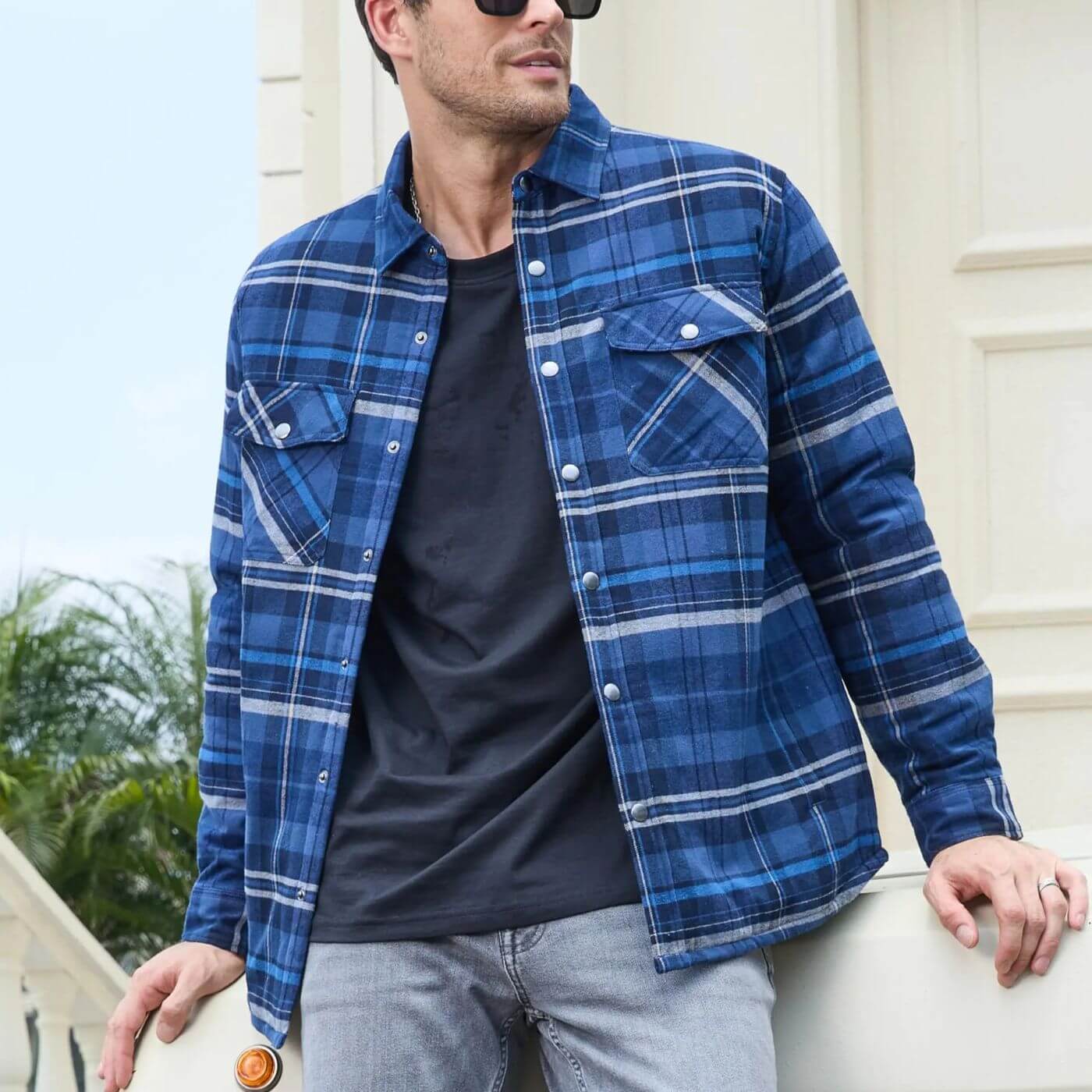 Felix™ - Plaid Quilted Lining Long Sleeve Jacket