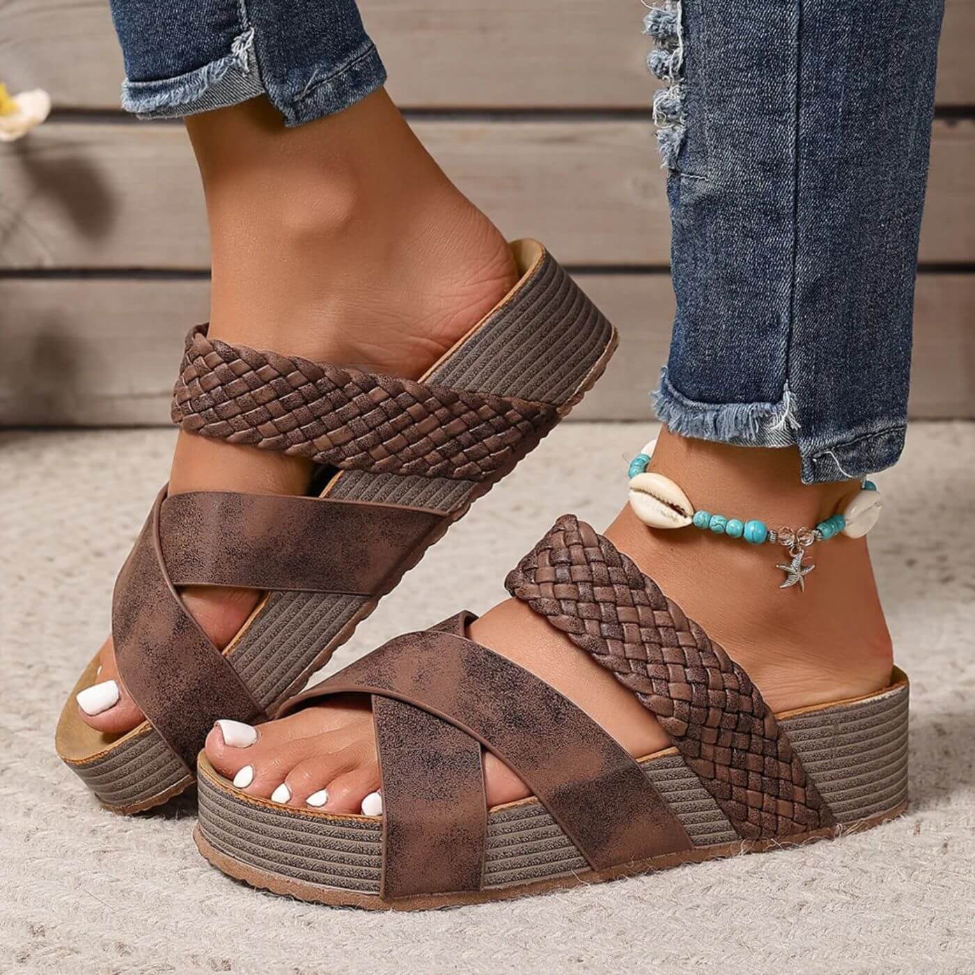 Geneviève™ – Orthopedic Leather Strap Summer Sandals