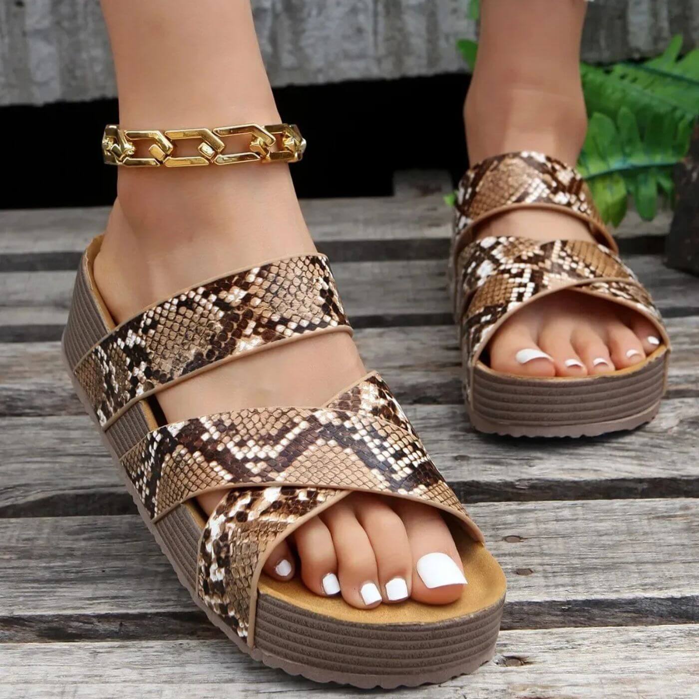 Geneviève™ – Orthopedic Leather Strap Summer Sandals