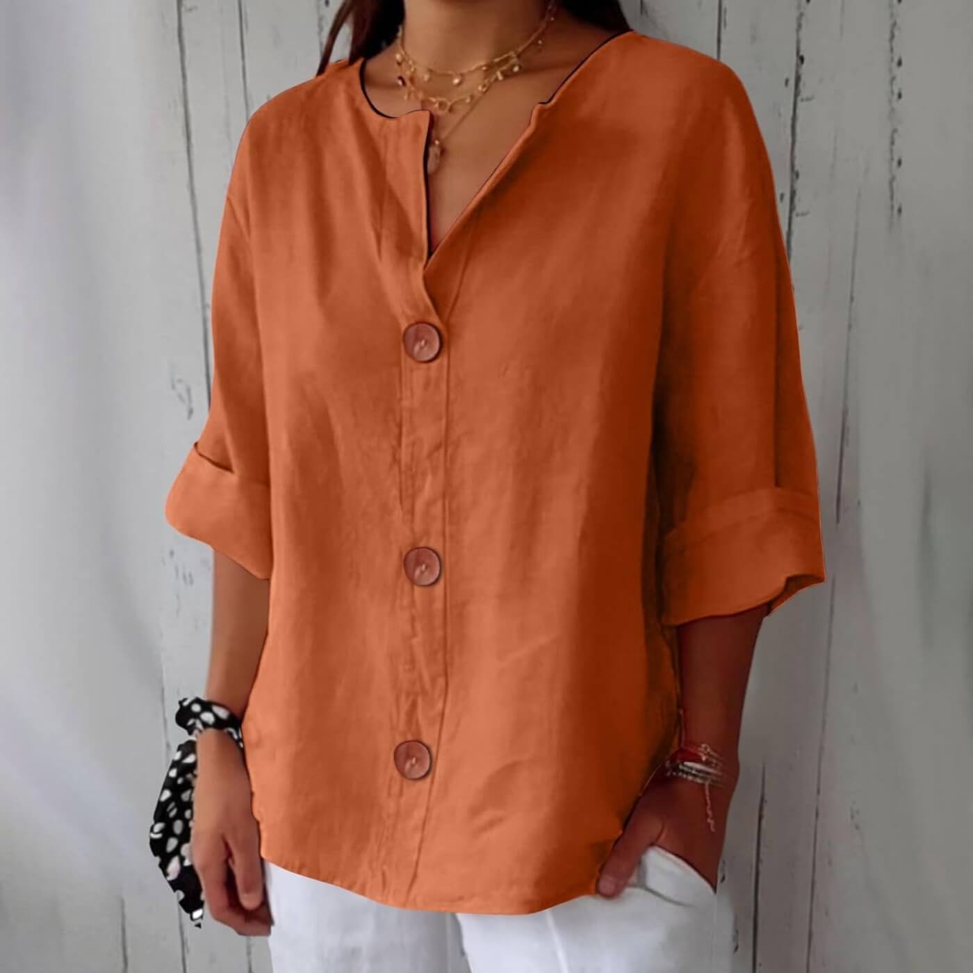 Hailey™ - Casual Linen Blouse