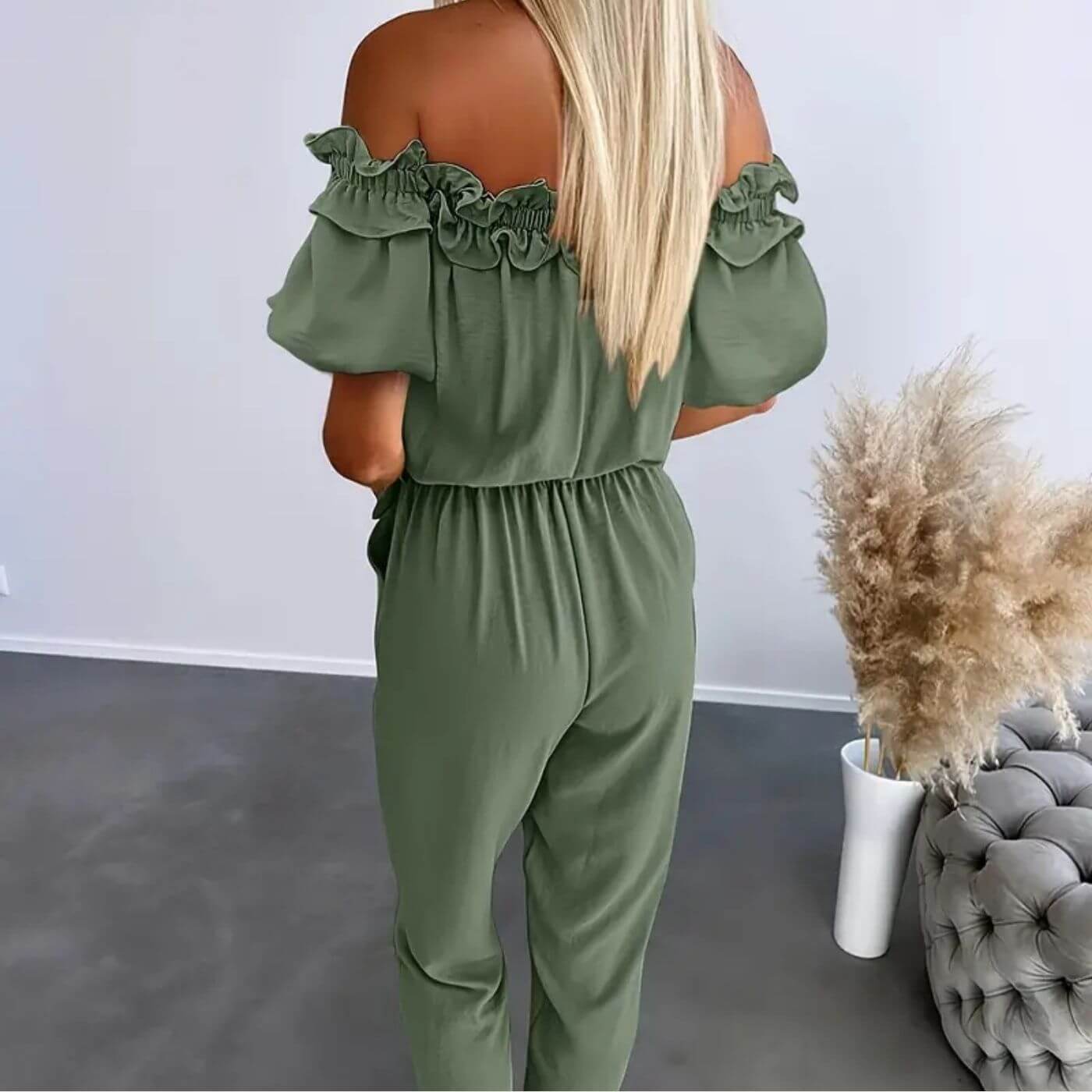 Hannah™ - Combinaison Épaule Dénudée avec Ceinture à la Taille