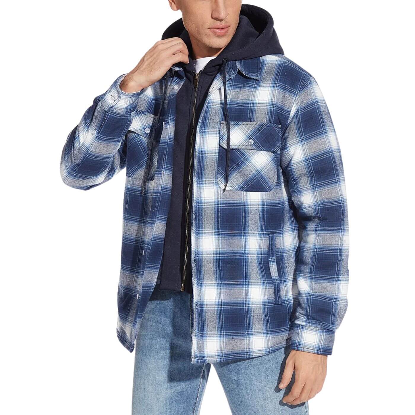 Jean™ - Checkered Zip Hooded Jacket