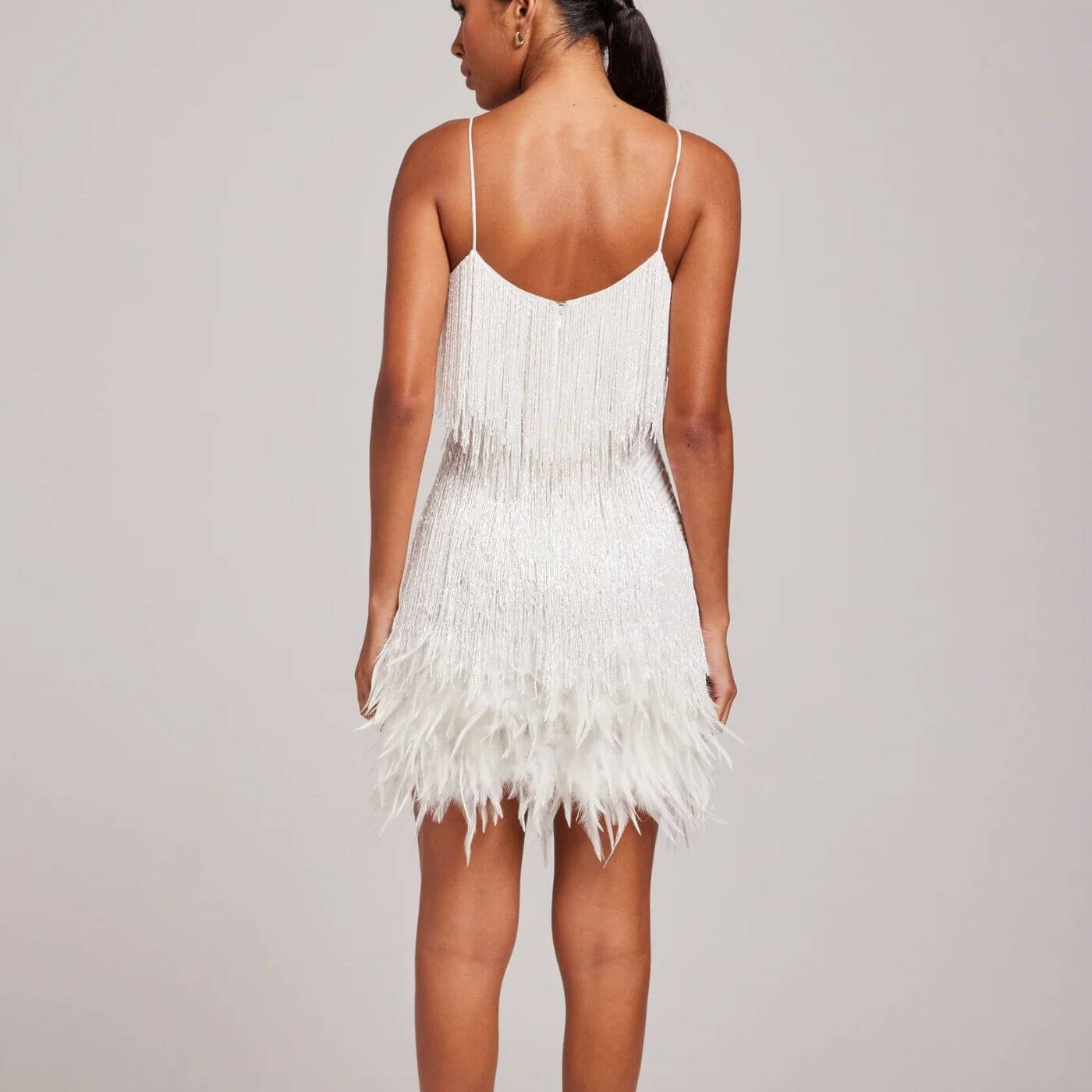 Kaitlyn™ – Stylish Feather Mini Dress