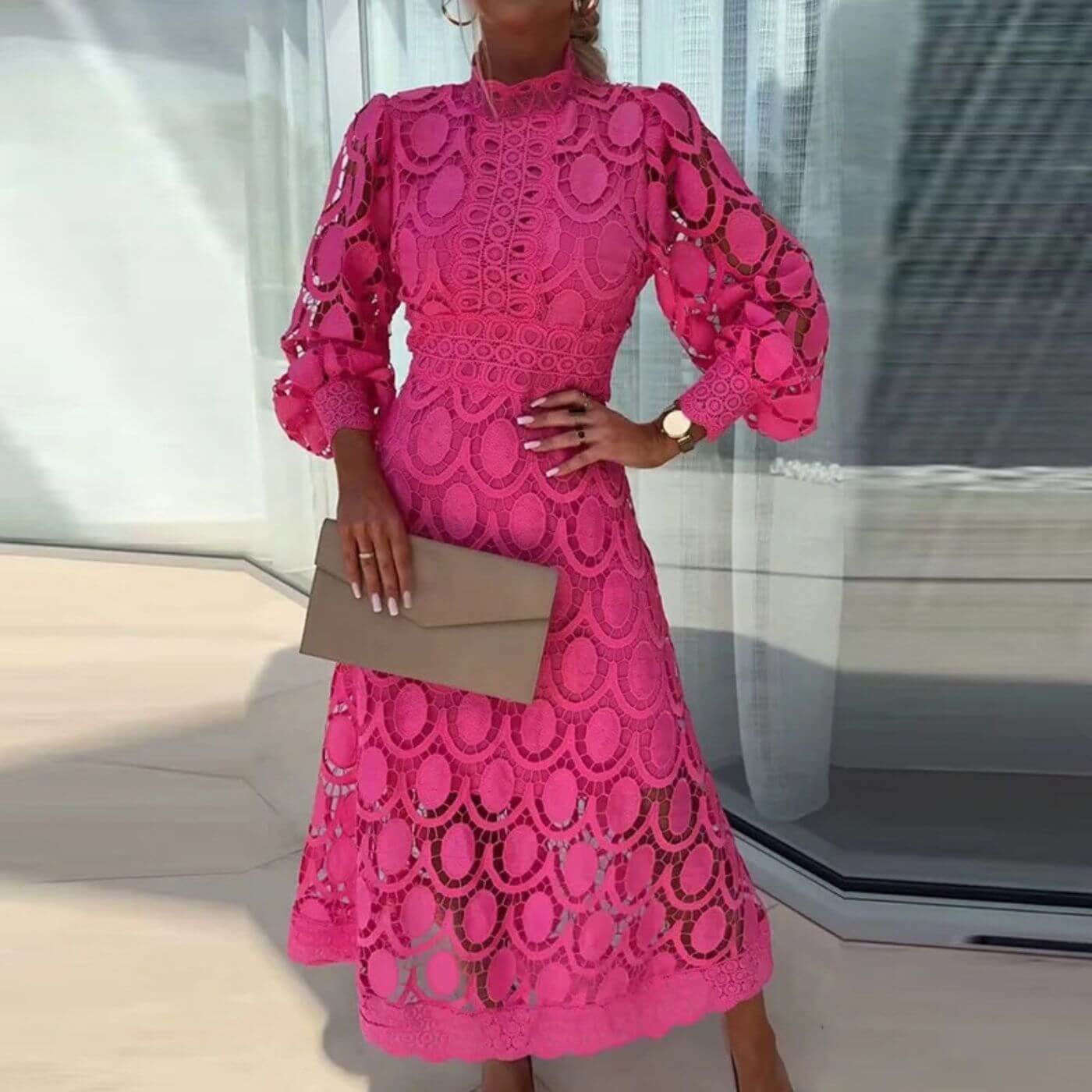 Megan™ – Elegant Lace Maxi Dress